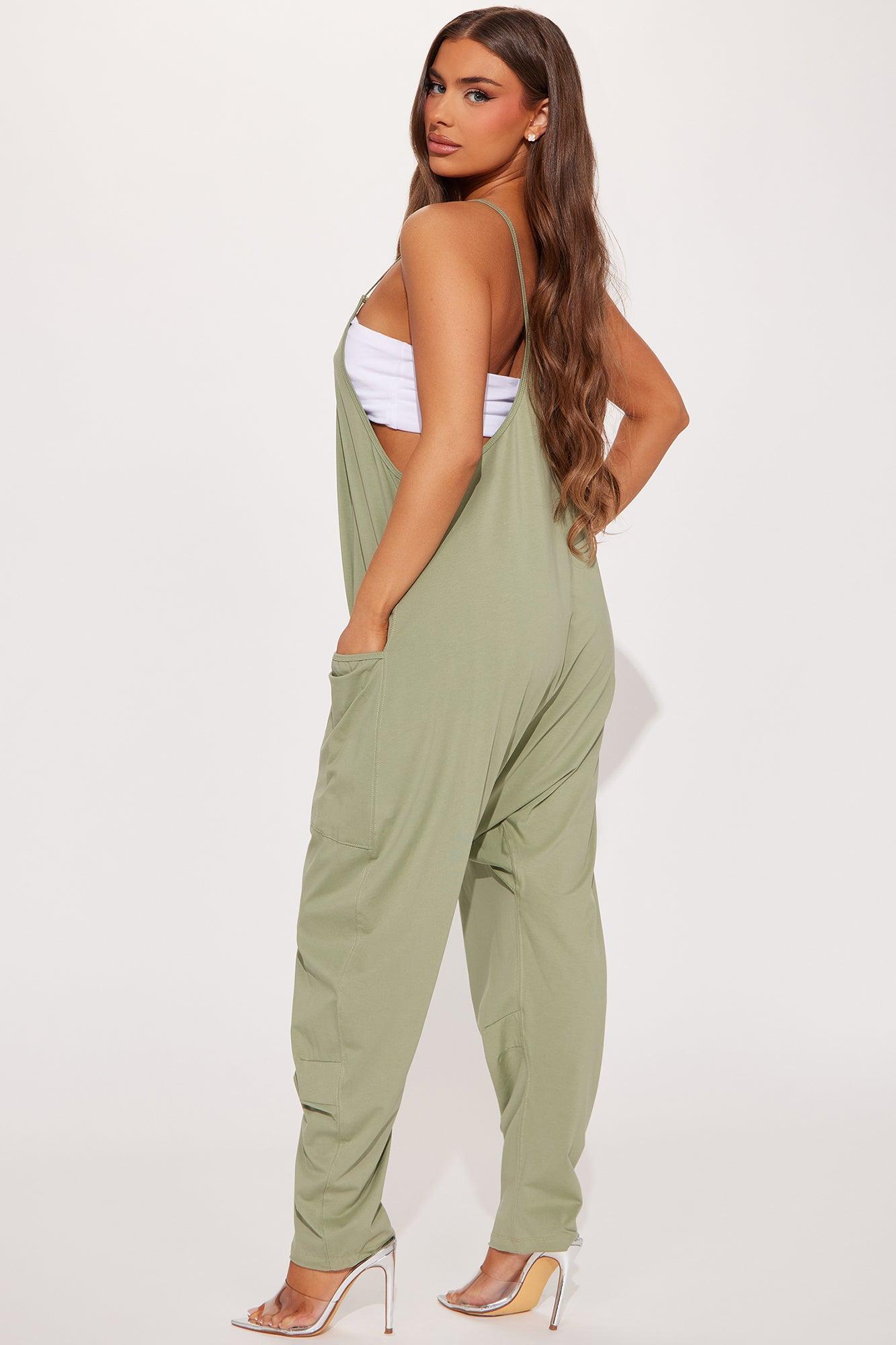 Get You Off My Mind Jumpsuit - Sage Product Image