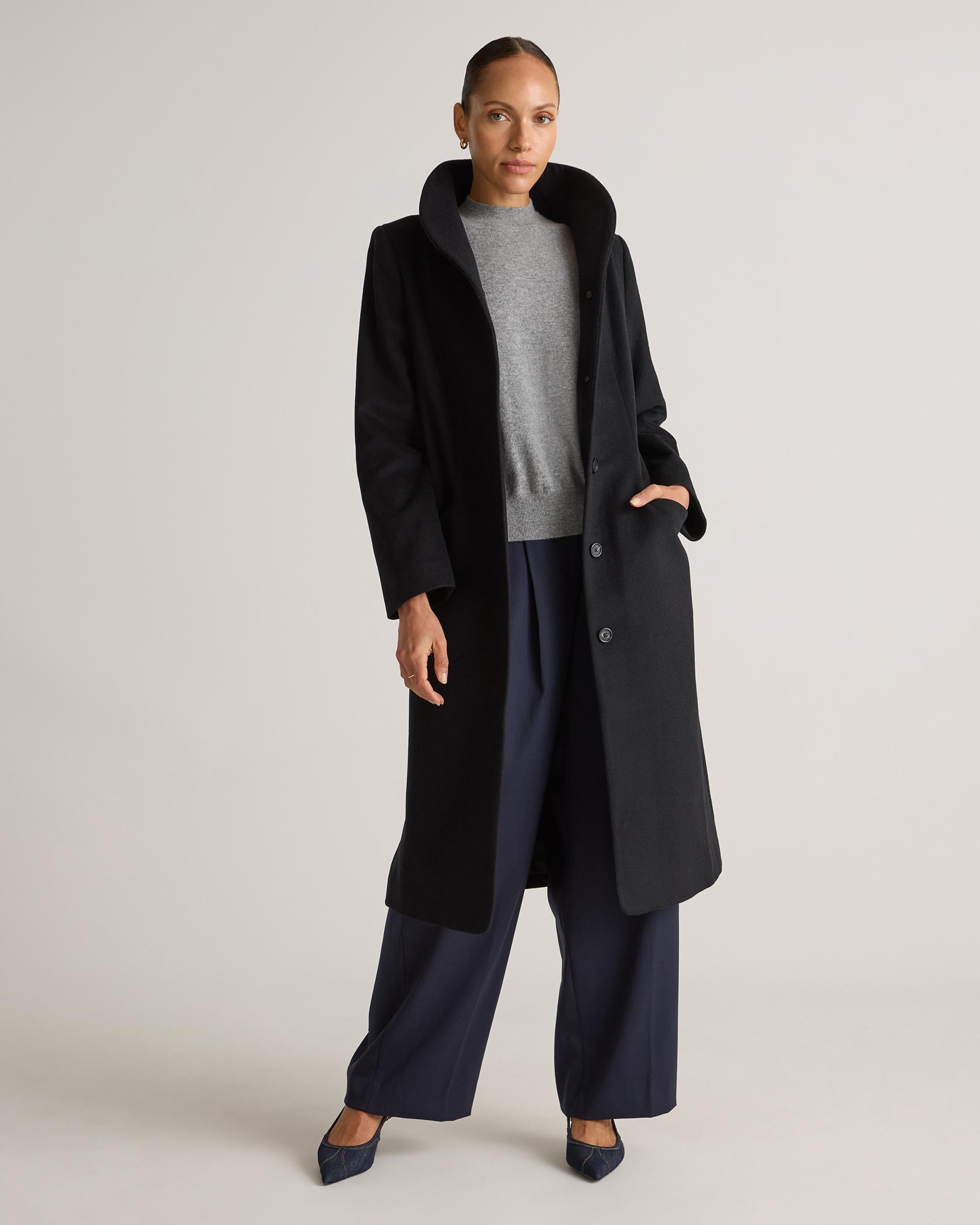 Quince | Women's Italian Wool Long Cocoon Coat Wool/Nylon Product Image