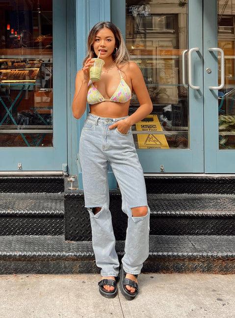 Holland High Rise Straight Leg Jeans Denim Product Image