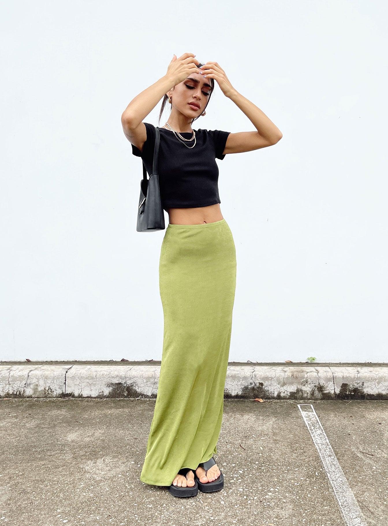 Harriette Maxi Skirt Green Lower Impact Product Image
