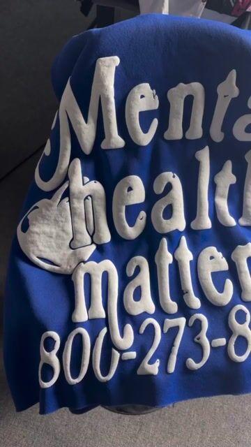 Sopula Puff Print Mental Health Matters Cropped Hoodie Product Image