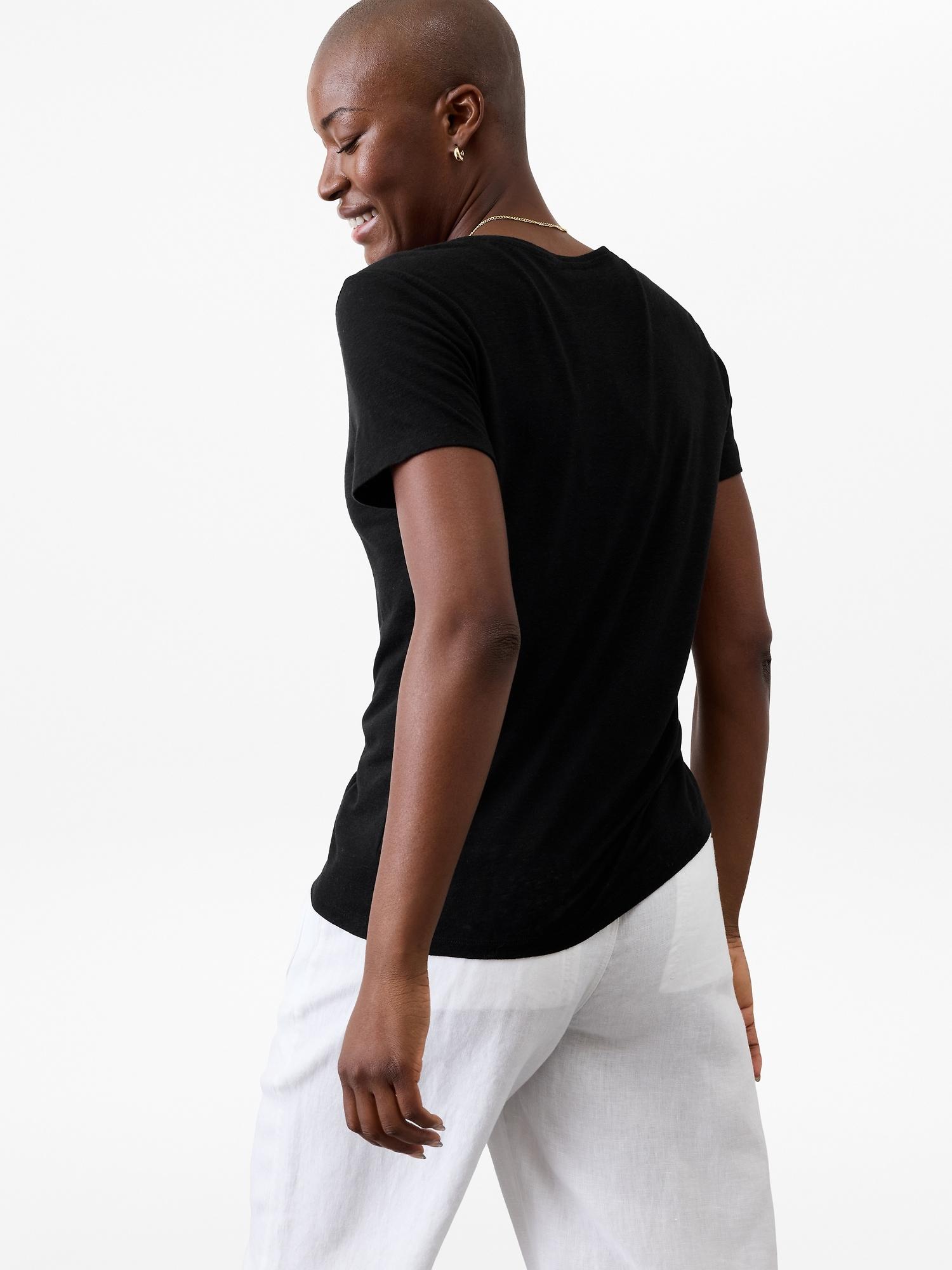 Getaway Linen Blend V-Neck Tee Product Image