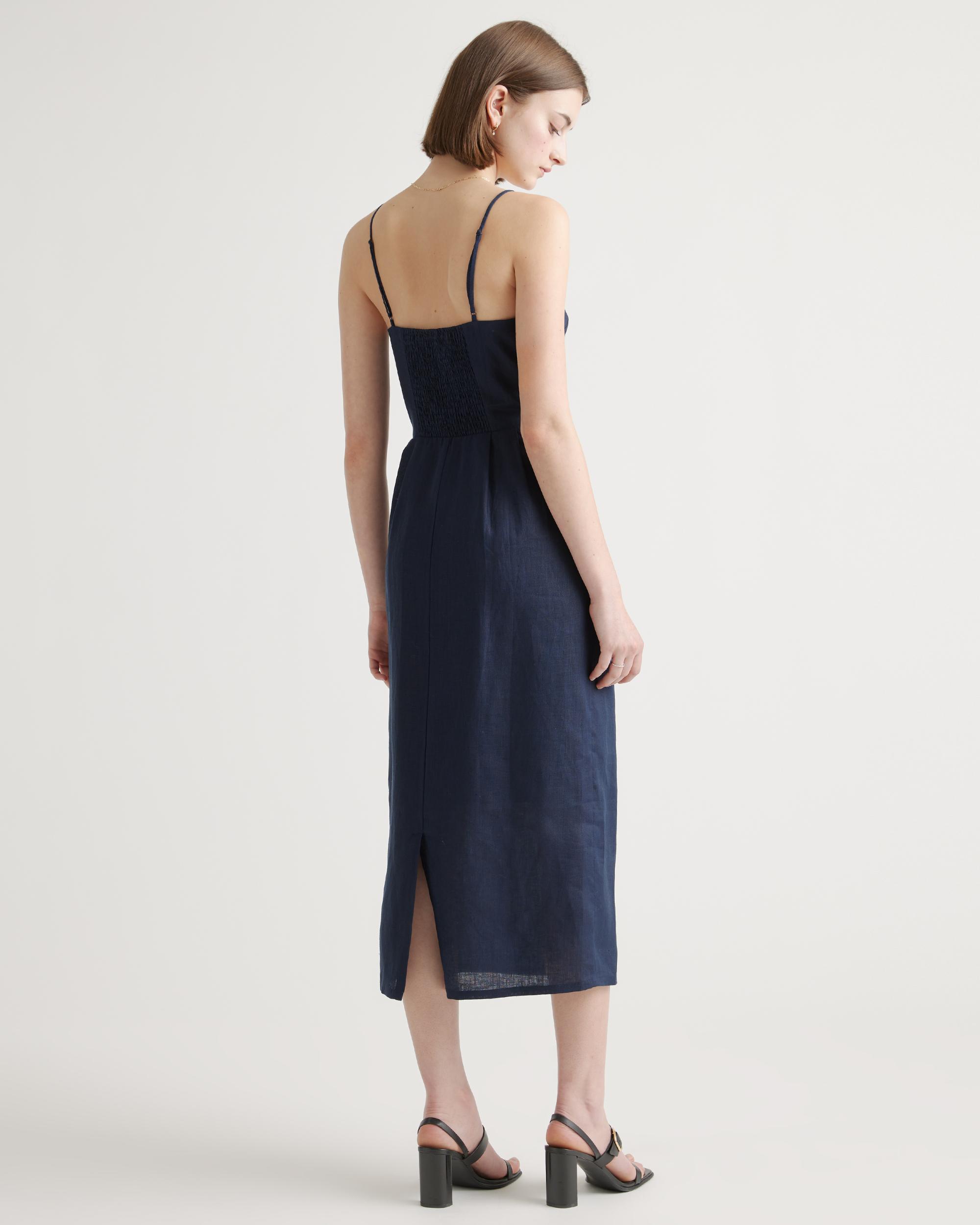 Quince | Women's 100% European Linen Scoop Neck Midi Dress Product Image