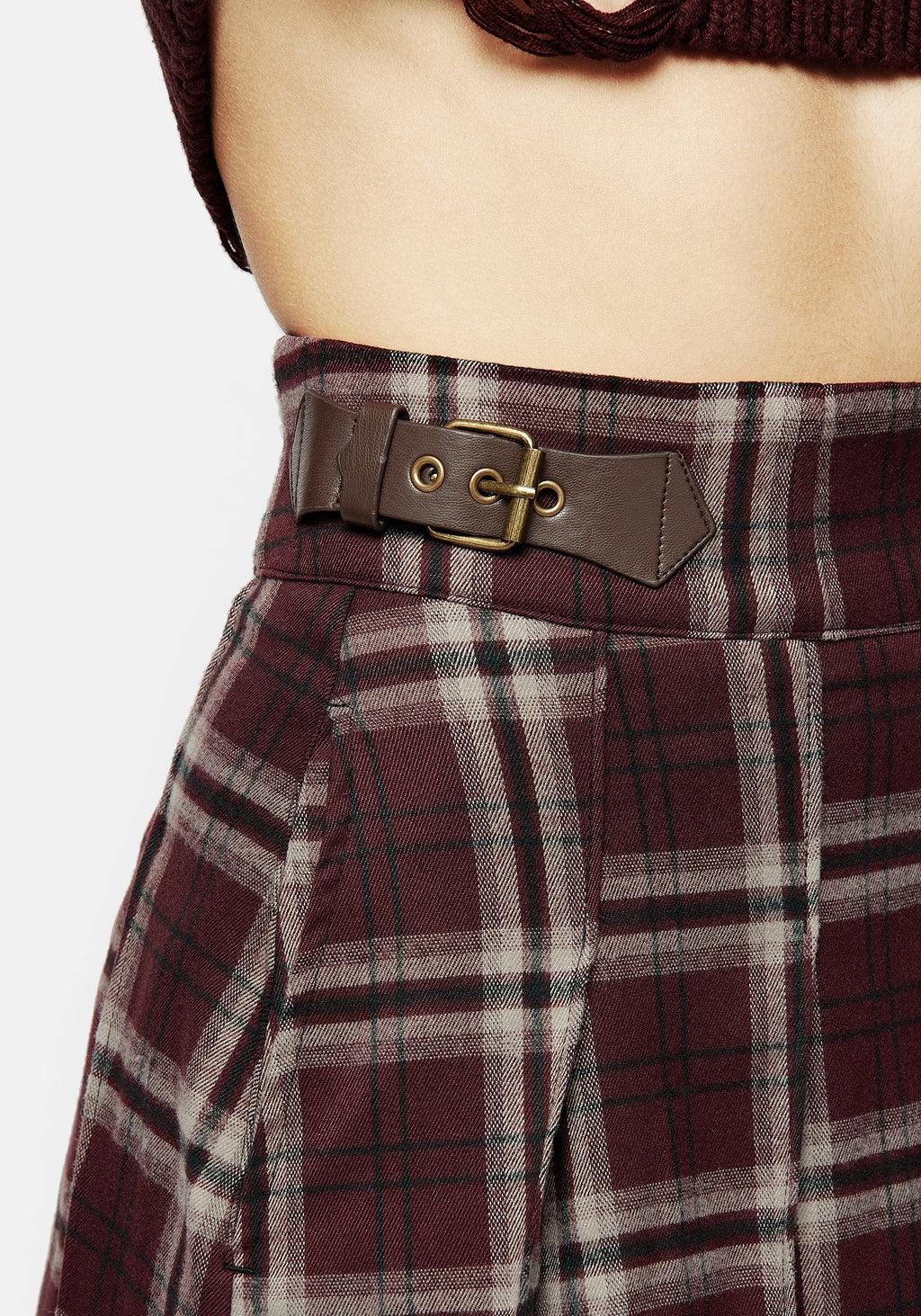 Bramble Check Pleated Mini Skirt Product Image