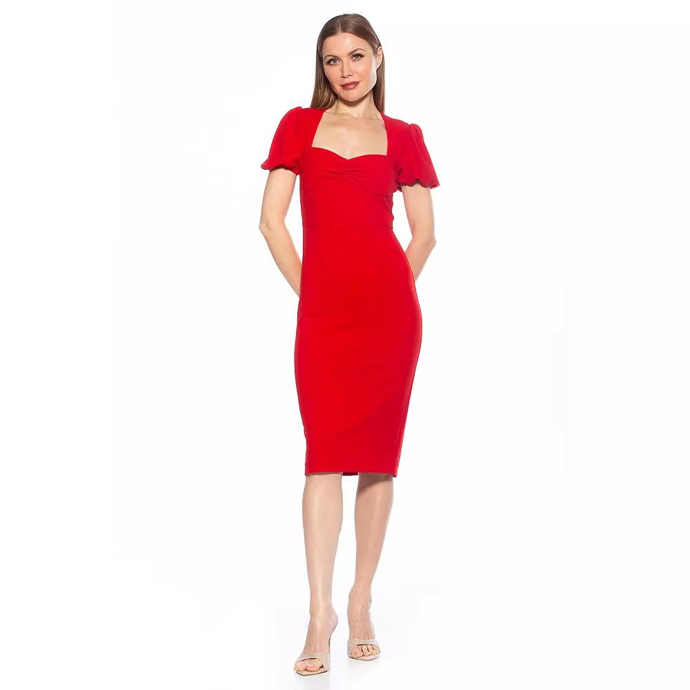 Women's ALEXIA ADMOR Micaela Puff Sleeve Sweetheart Sheath Dress,  Product Image