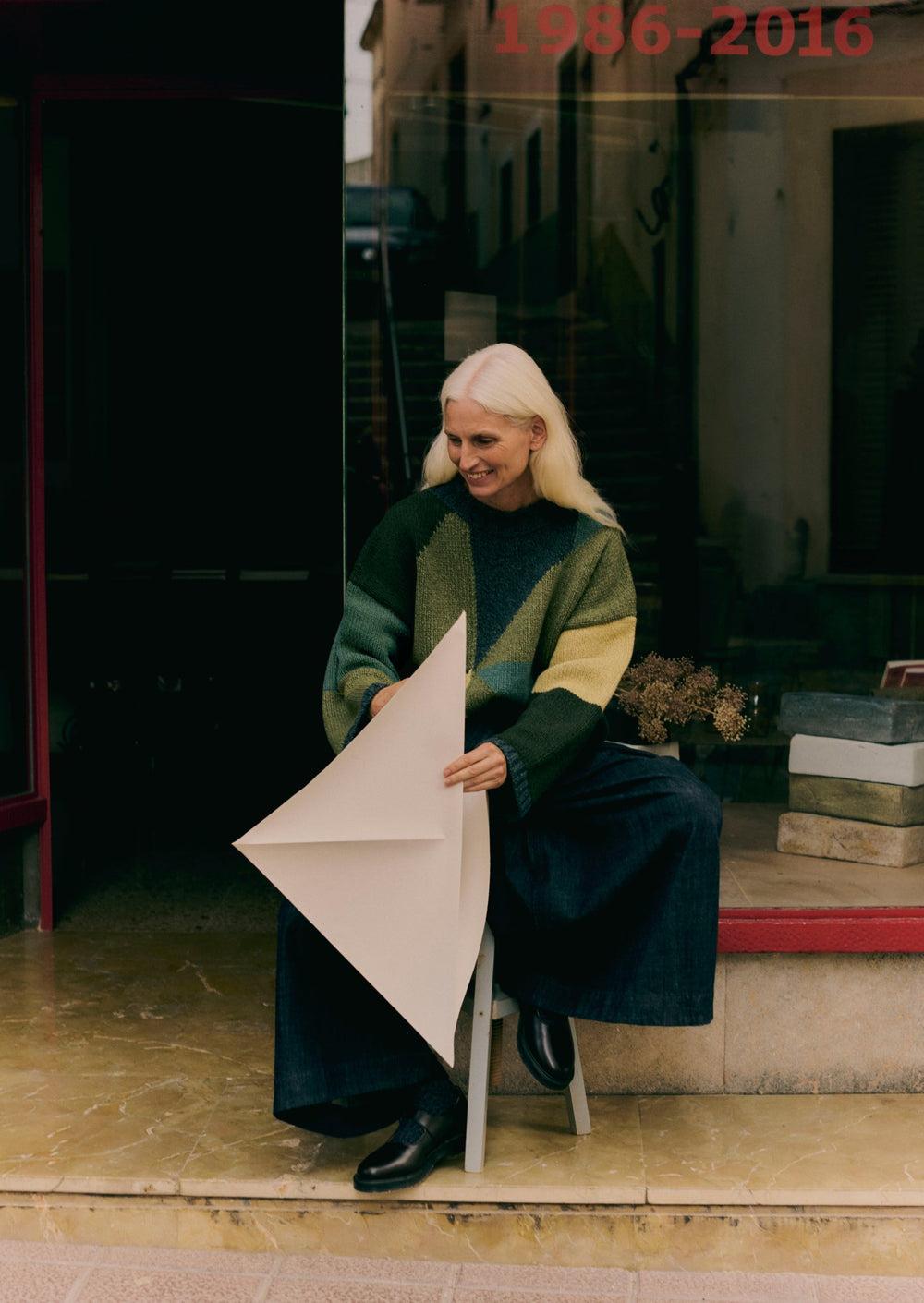 Pleated Wrap Denim Culottes | Indigo Product Image