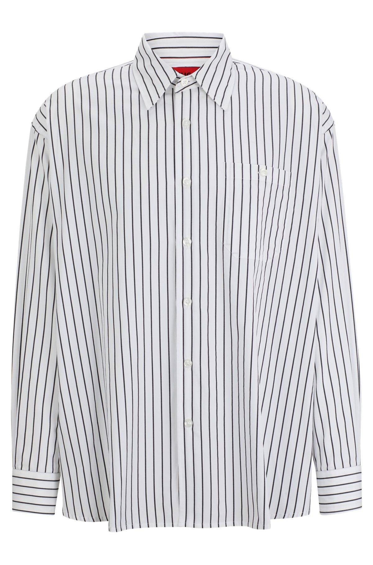 Oversize-fit shirt in striped cotton poplin Product Image