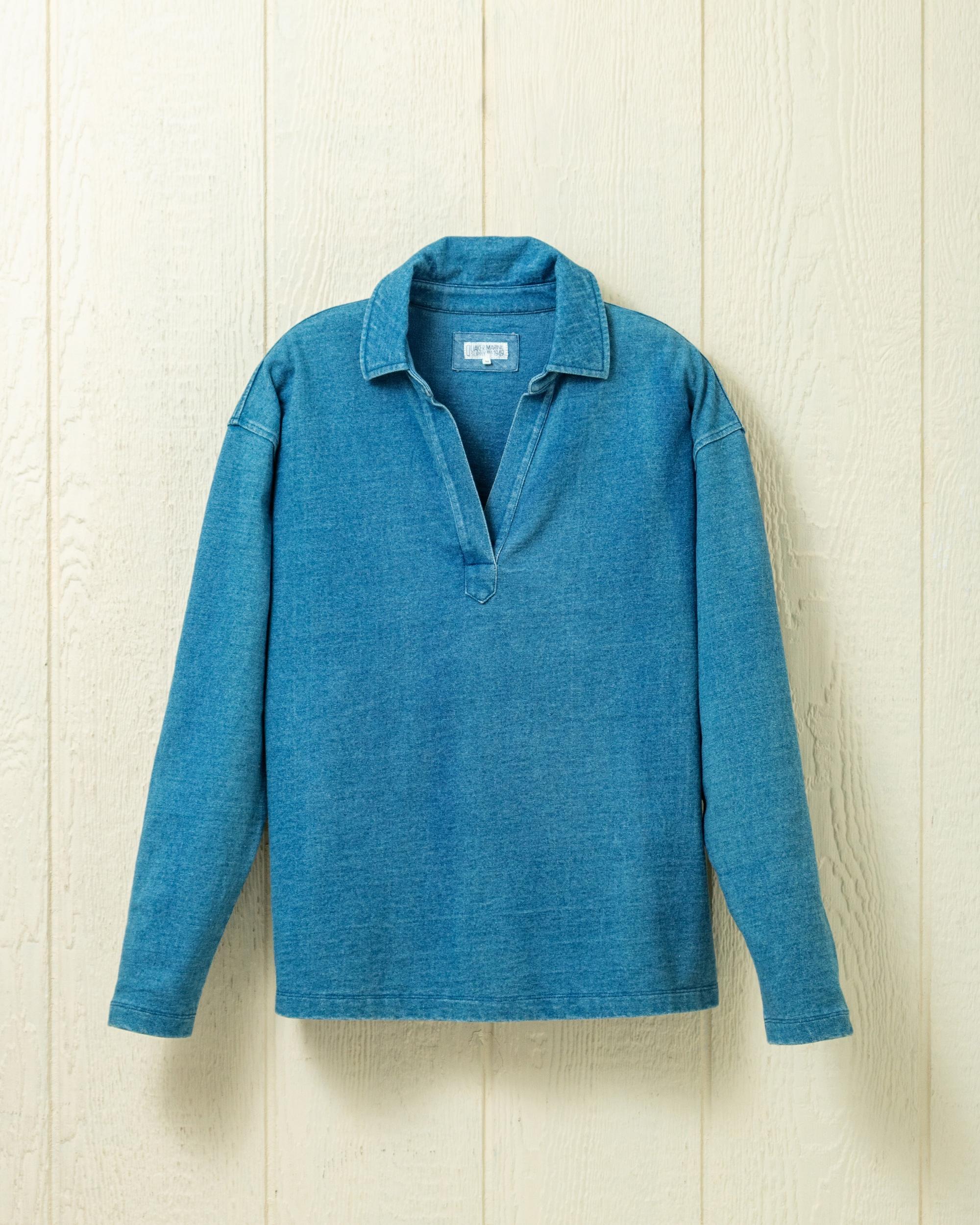 Indigo Inlet Pullover in Washed Indigo Jersey Product Image