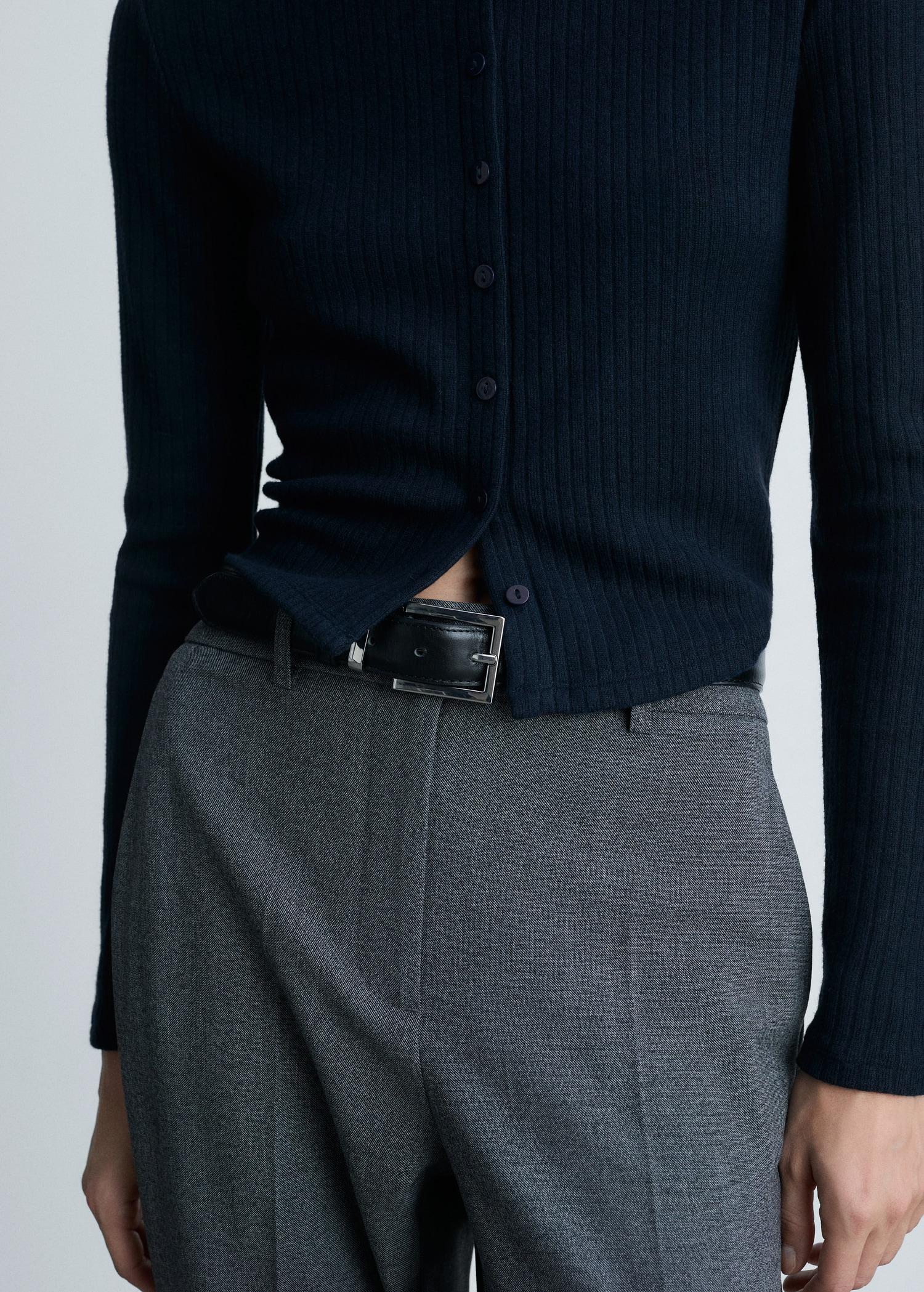 Buttoned ribbed cardigan - Women | MANGO USA Product Image