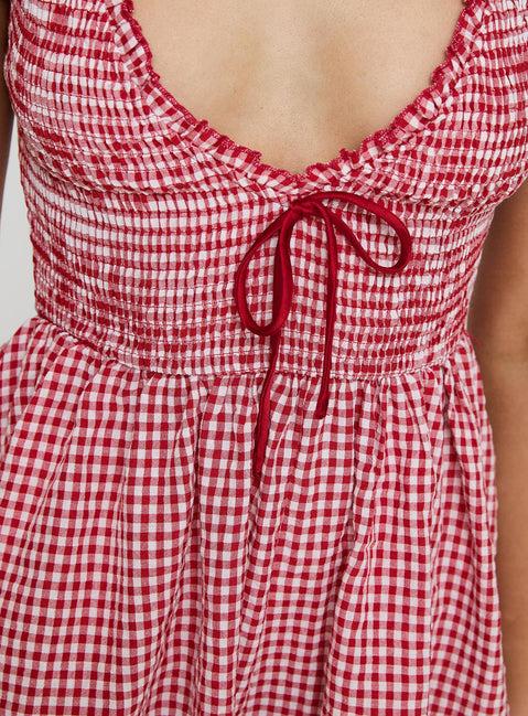 Wescott Gingham Playsuit Red / White Product Image