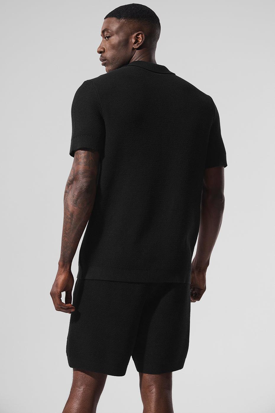 Sports Club Sweater Knit Polo - Black Product Image