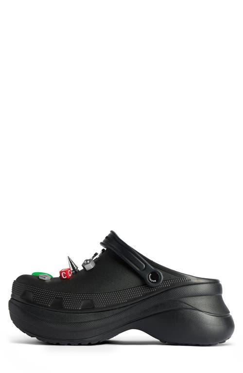 BALENCIAGA Platform Sandals Embellished Ventilation Holes In Black Product Image