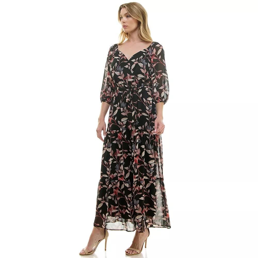Women's Luxology Elbow Sleeve Tiered Maxi Dress,  Product Image