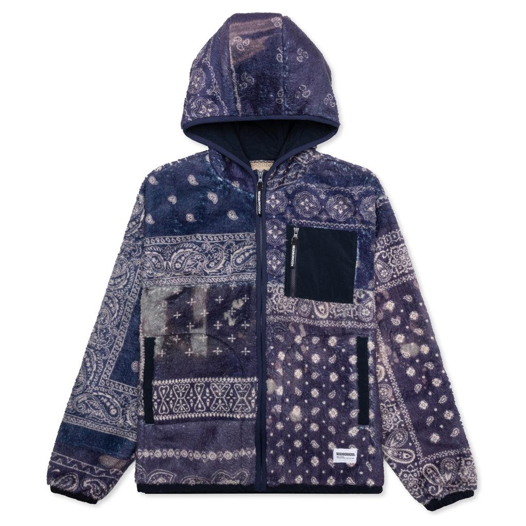 Bandana Pattern Fleece Jacket - Navy Male Product Image