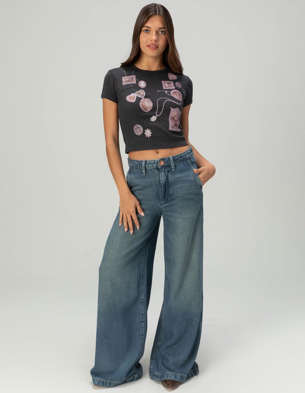 FULL TILT Dress Up Womens Baby Tee - BLACK Product Image