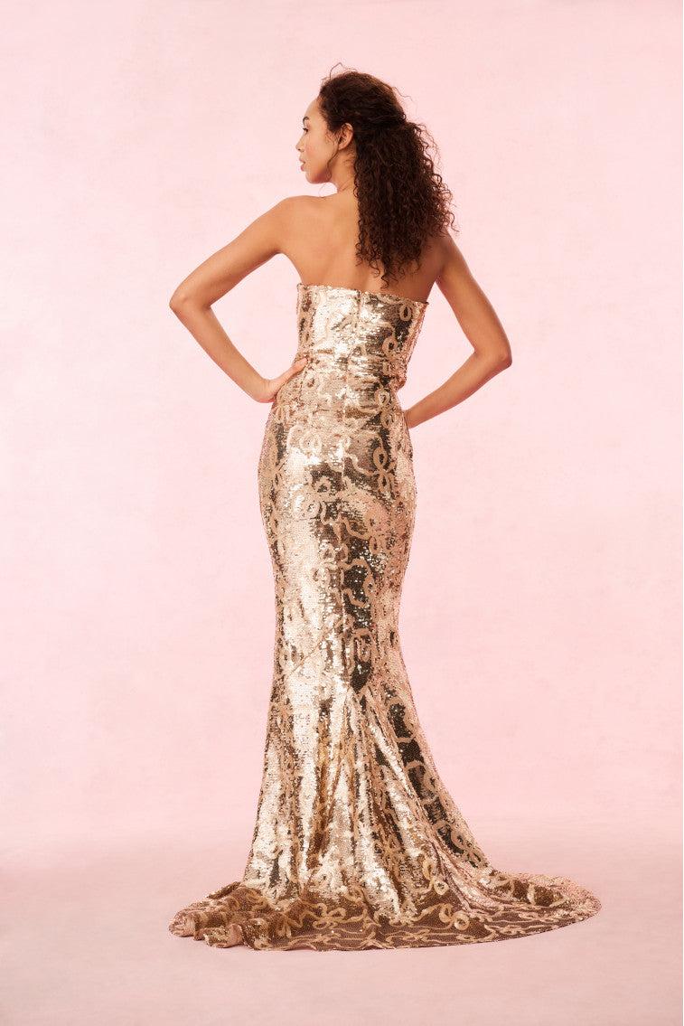 Sencha Sequin Strapless Gown Product Image
