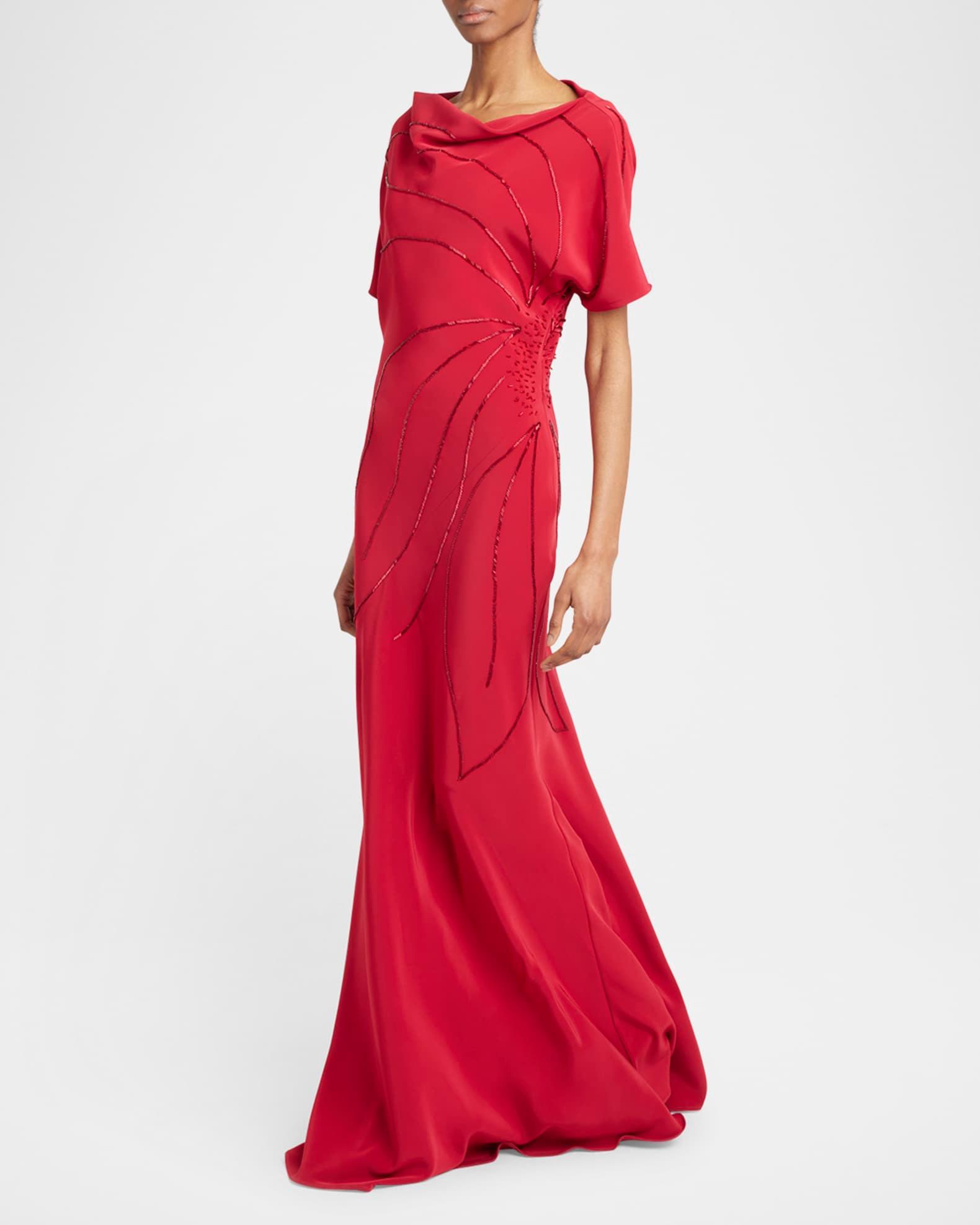 Embellished Cowl-Neck Gown Product Image