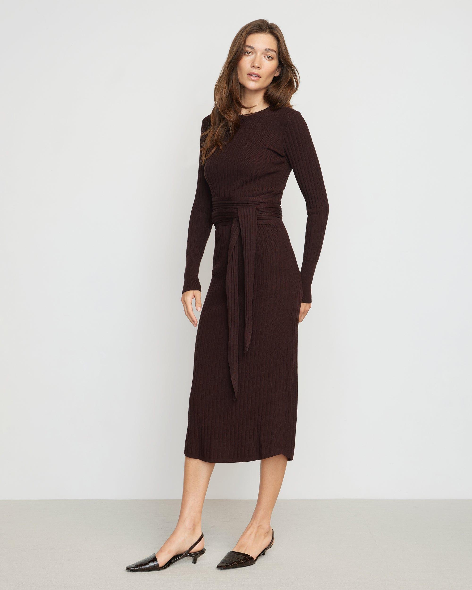 Carmen Tie-Front Ribbed Dress Product Image