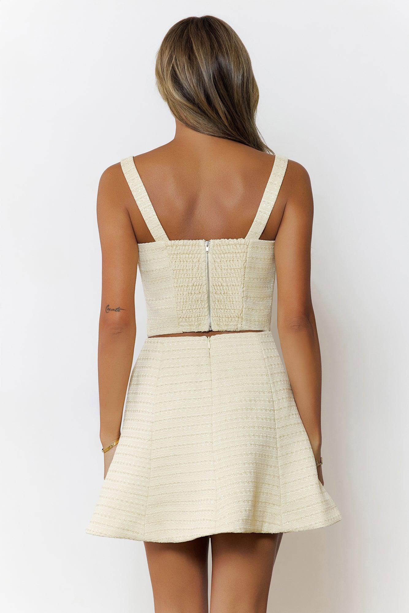 Kiona Tweed Mini Skirt Yellow Product Image