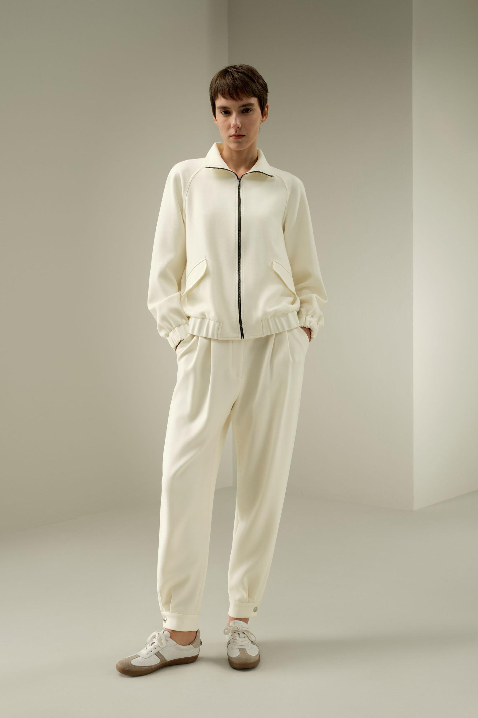 LSxES Silk-Wool Sweat Jacket with Pockets Product Image