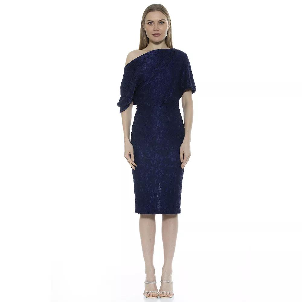 Women's ALEXIA ADMOR One-Shoulder Lace Sheath Dress,  Product Image