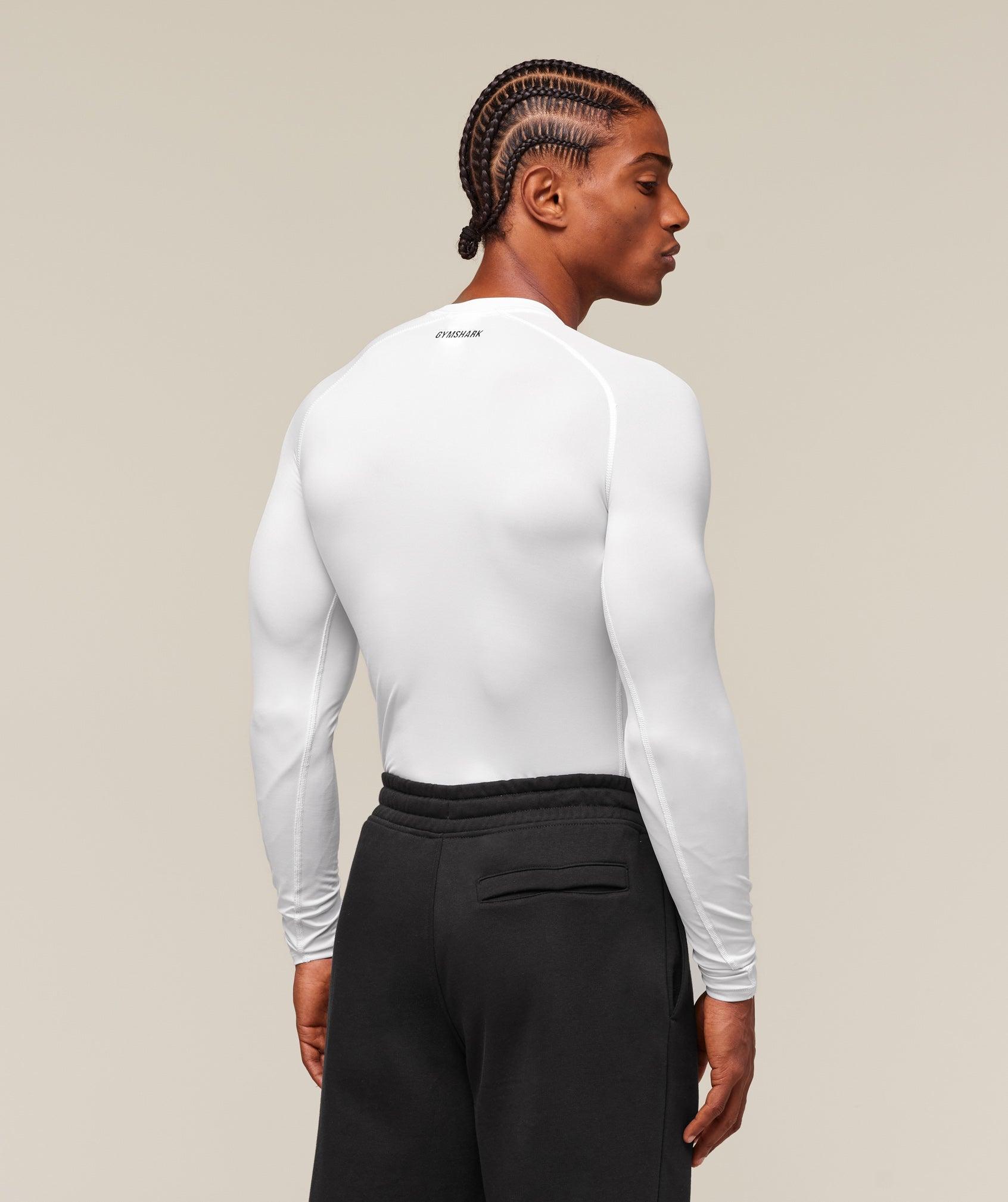 Gymshark Element Baselayer Long Sleeve T-Shirt - White Male Product Image