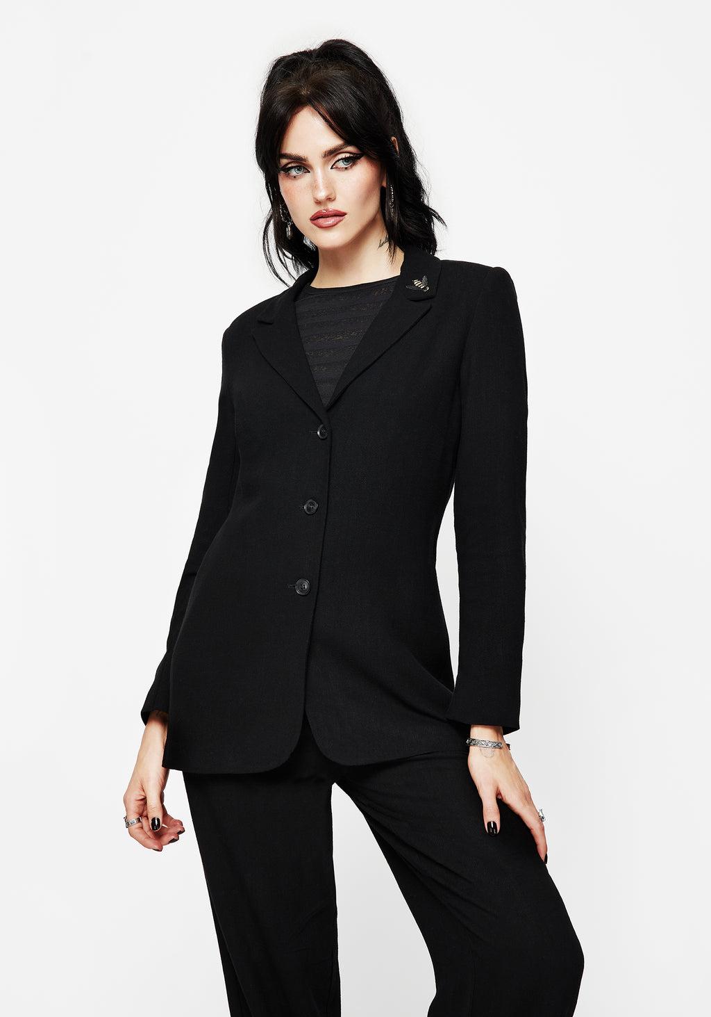 Chloris Embroidered Longline Blazer Product Image