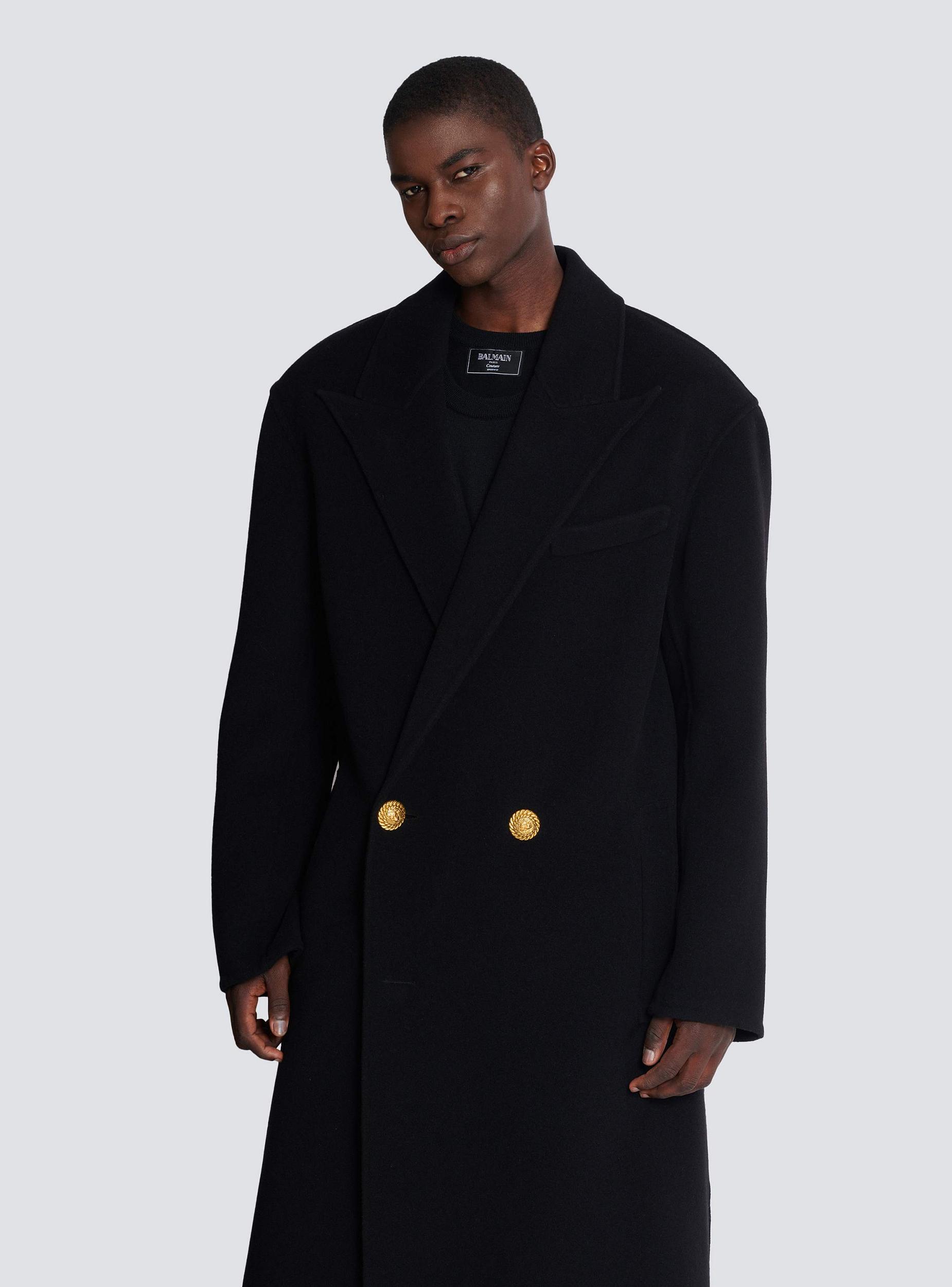 Long coat in double-faced wool Product Image