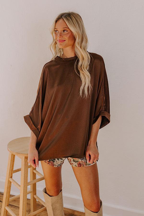City Lights Satin Top in Chestnut Product Image