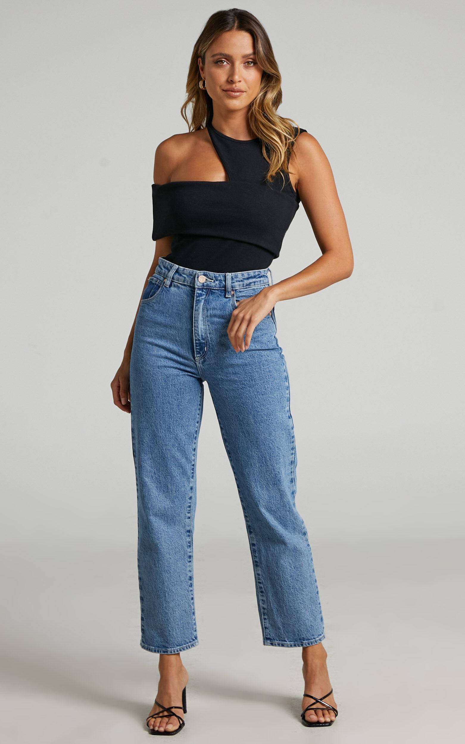 Lilah Top - Asymmetric Cut Out Top in Black Product Image