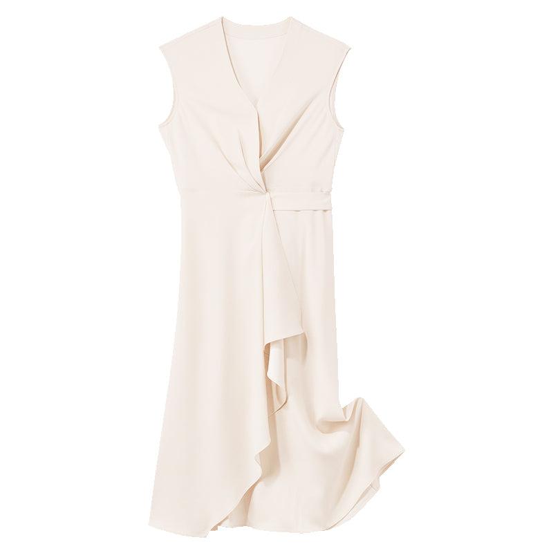 Triacetate Asymmetrical Gathered Waist Maxi Dress Product Image