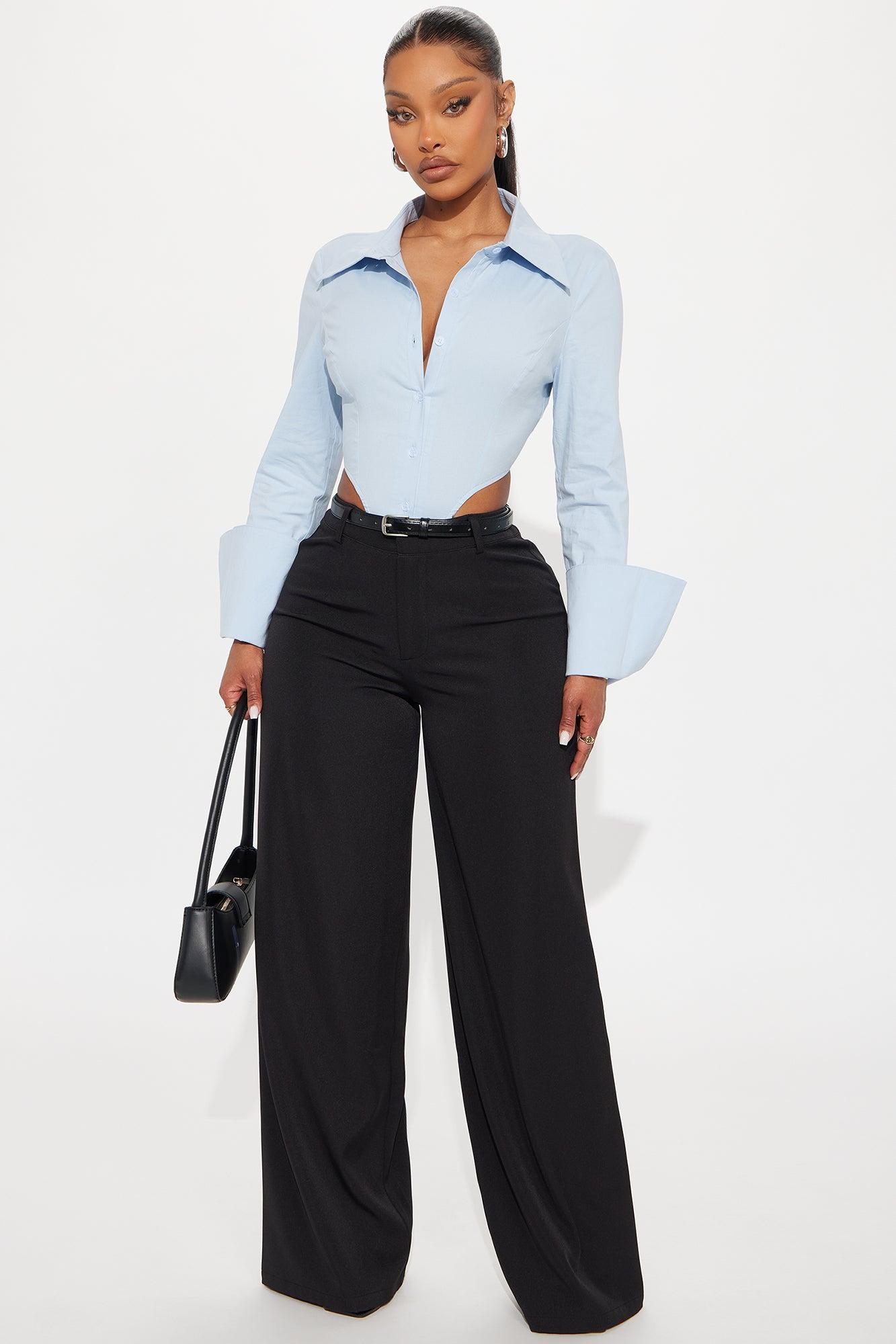 Rasheida Poplin Bodysuit - Blue Female Product Image