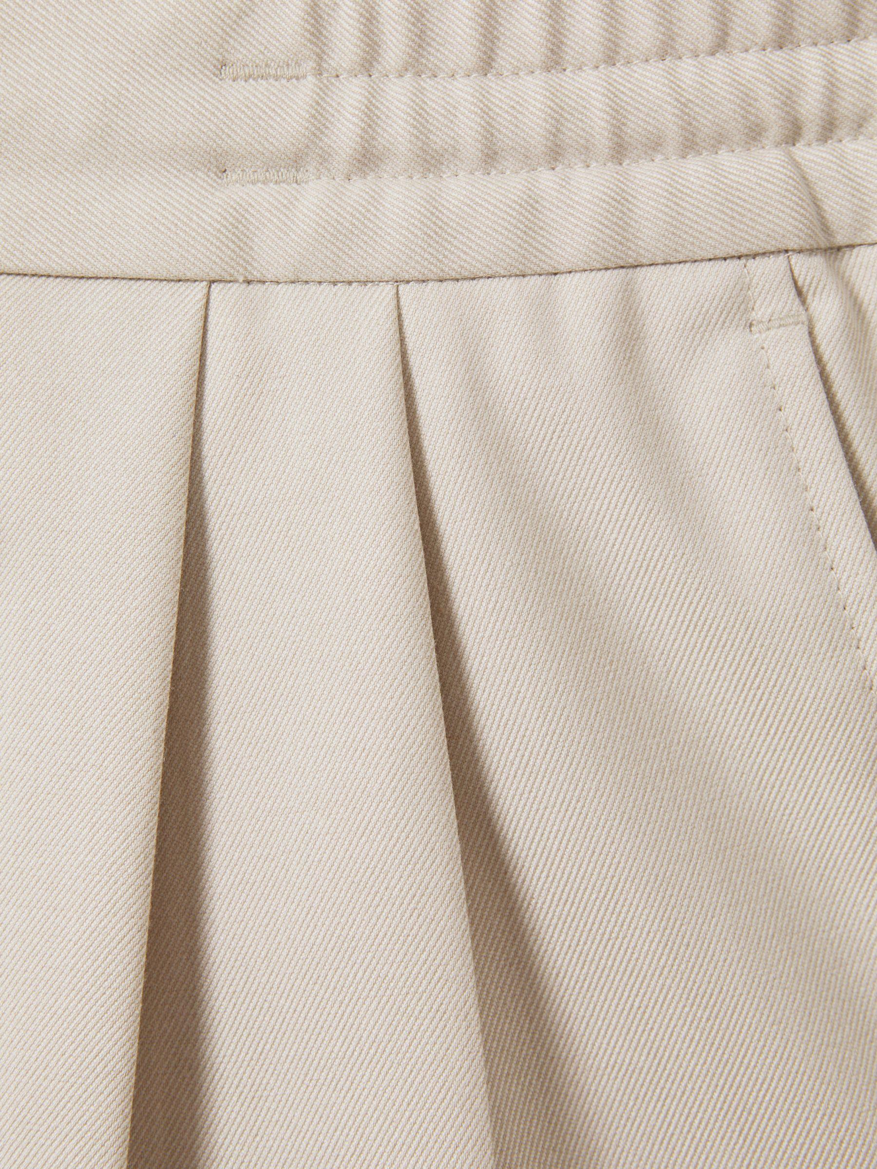 Relaxed Twill Drawstring Trousers in Stone Product Image