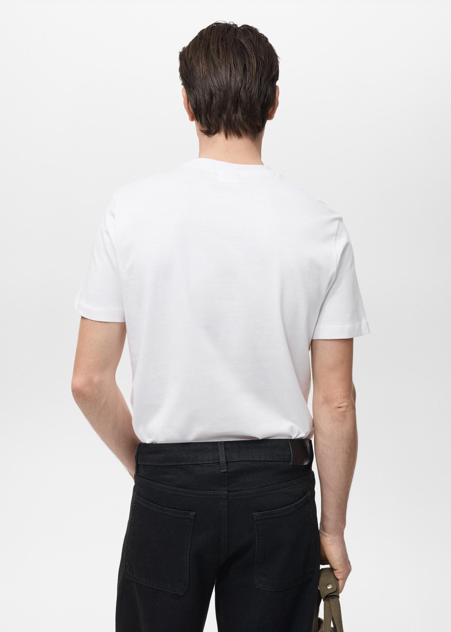 100% cotton slim-fit t-shirt - Men | MANGO USA Product Image
