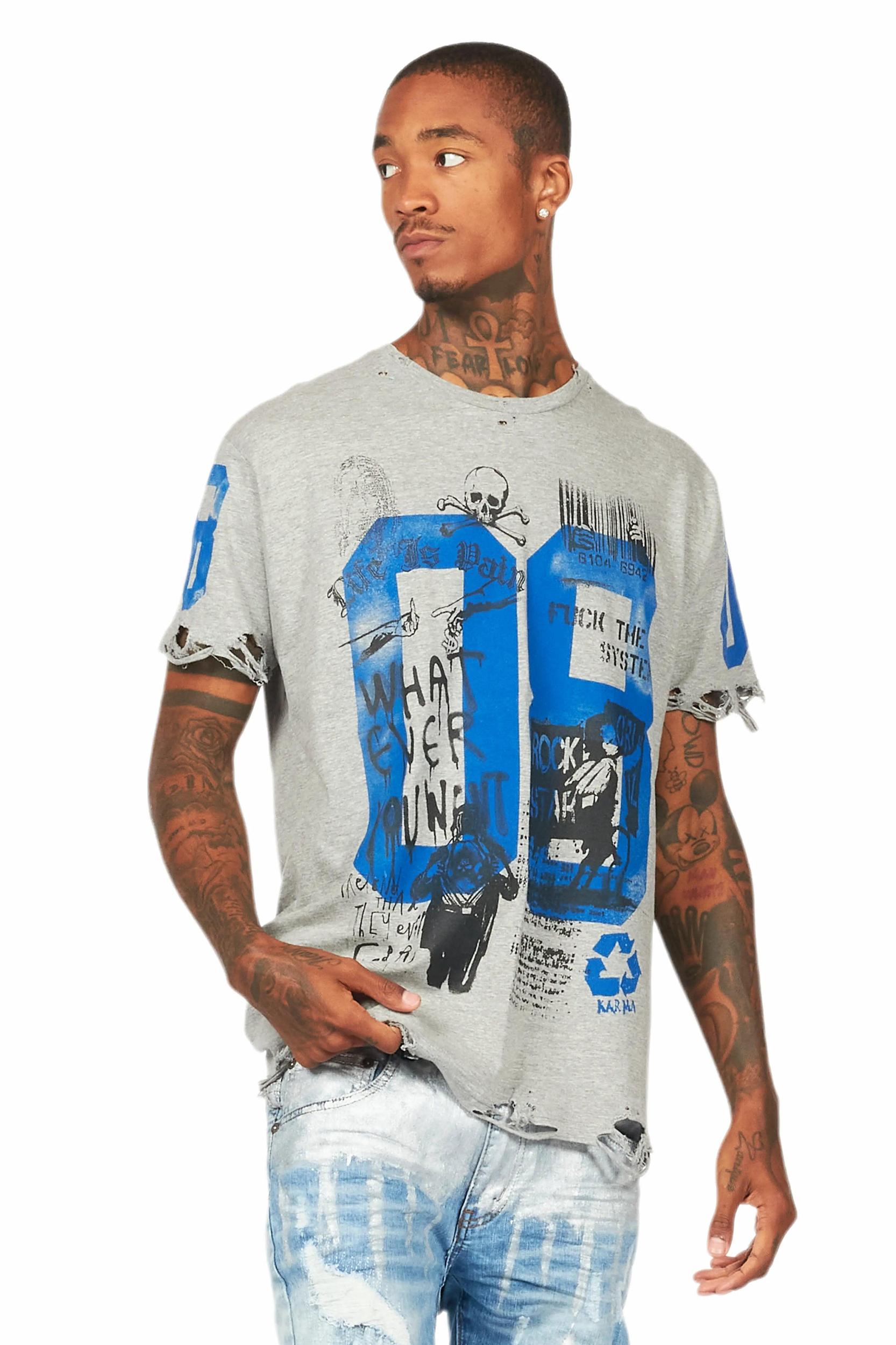 Kammile Heather Grey Oversized T-Shirt Female Product Image