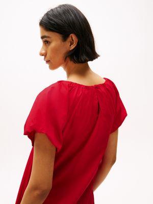 Gathered Scoop-Neck Midi Dress Product Image