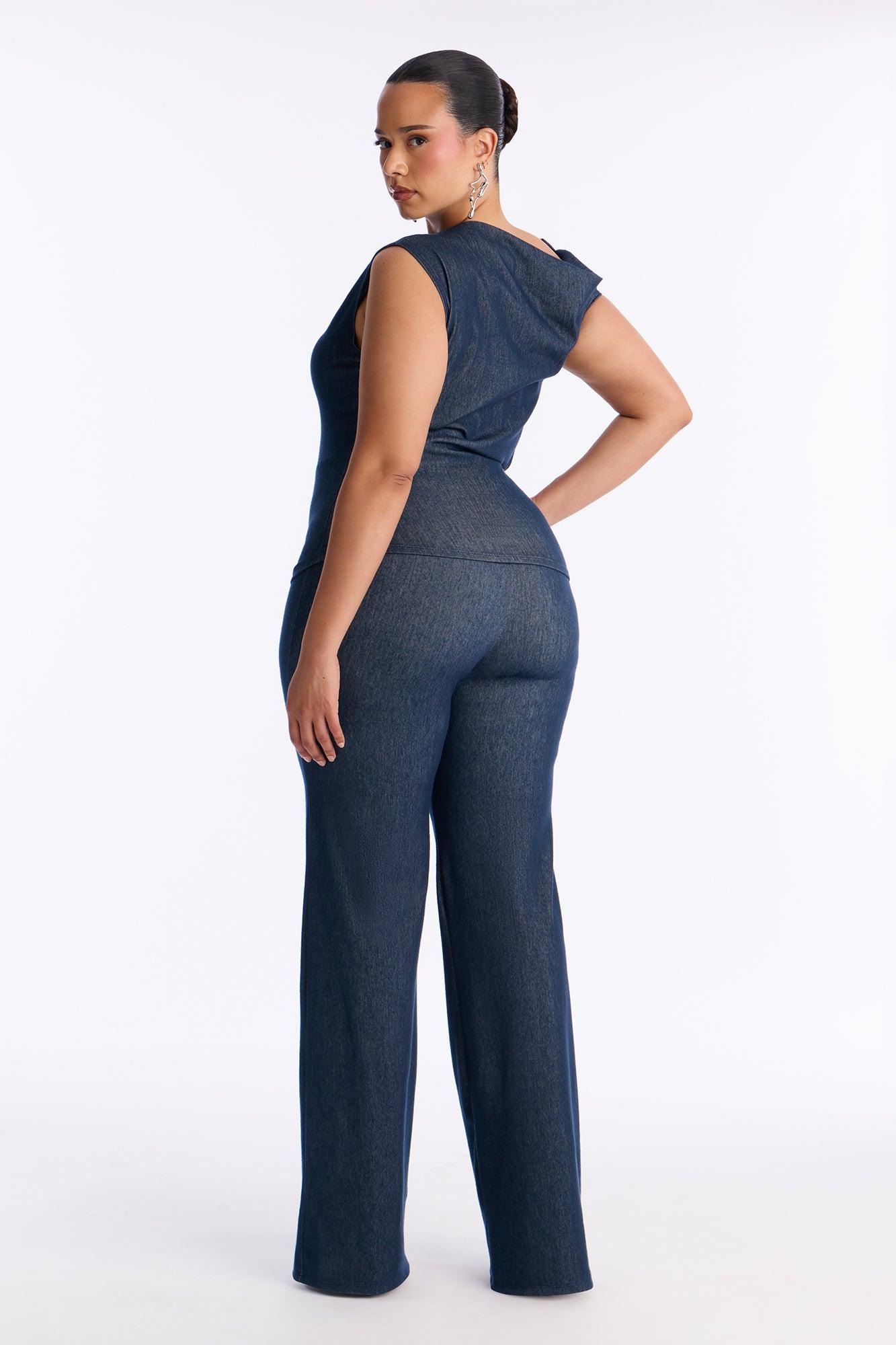 Leanne Asymmetrical Pant Set - Denim Female Product Image