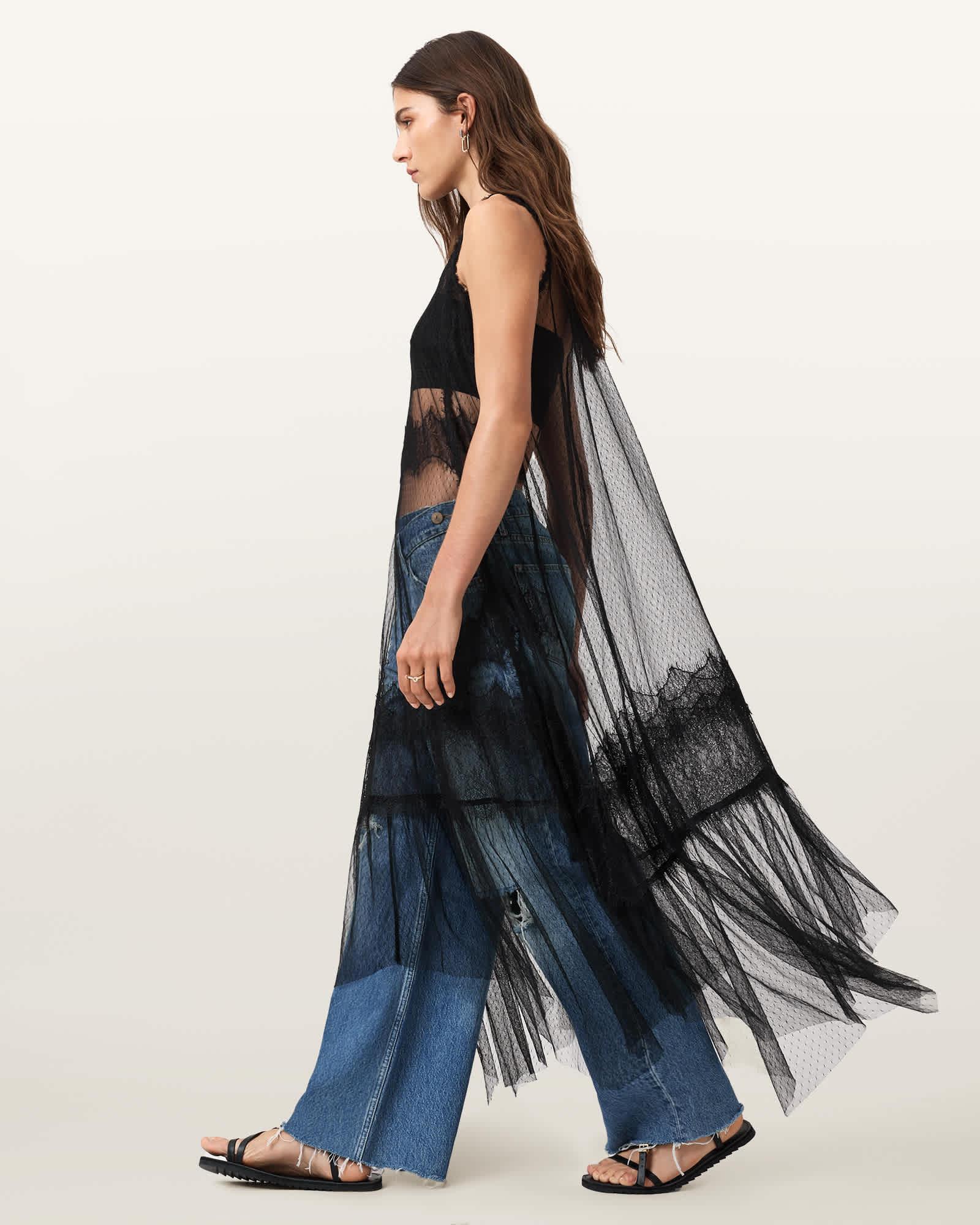 Clara Lace Trim Midi Dress Product Image