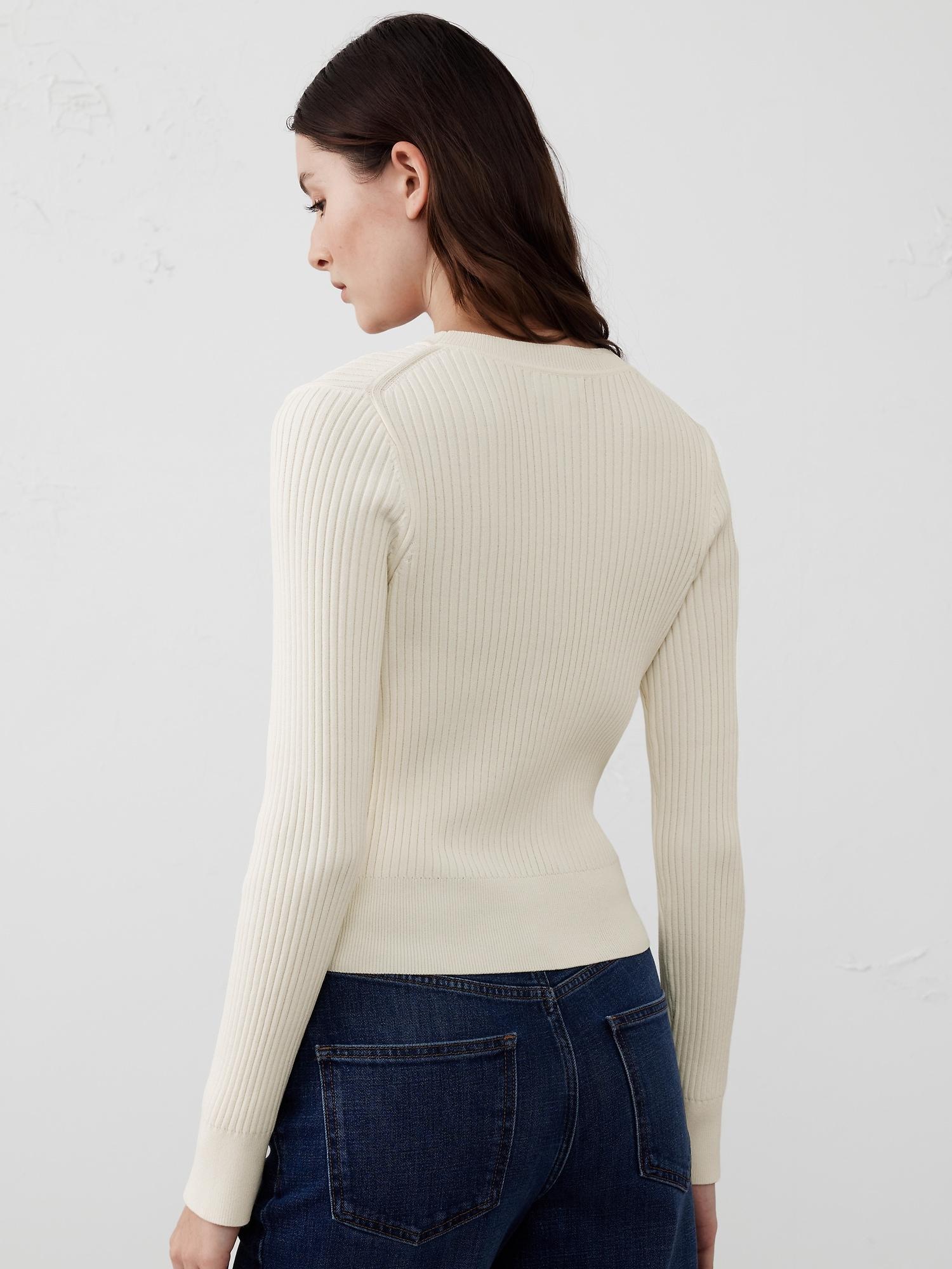 Ribbed Cardigan Sweater Product Image