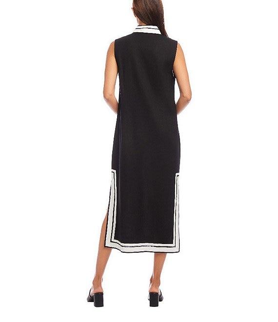 Karen Kane St. Tropez Sleeveless Contrast Trim Midi Dress Product Image