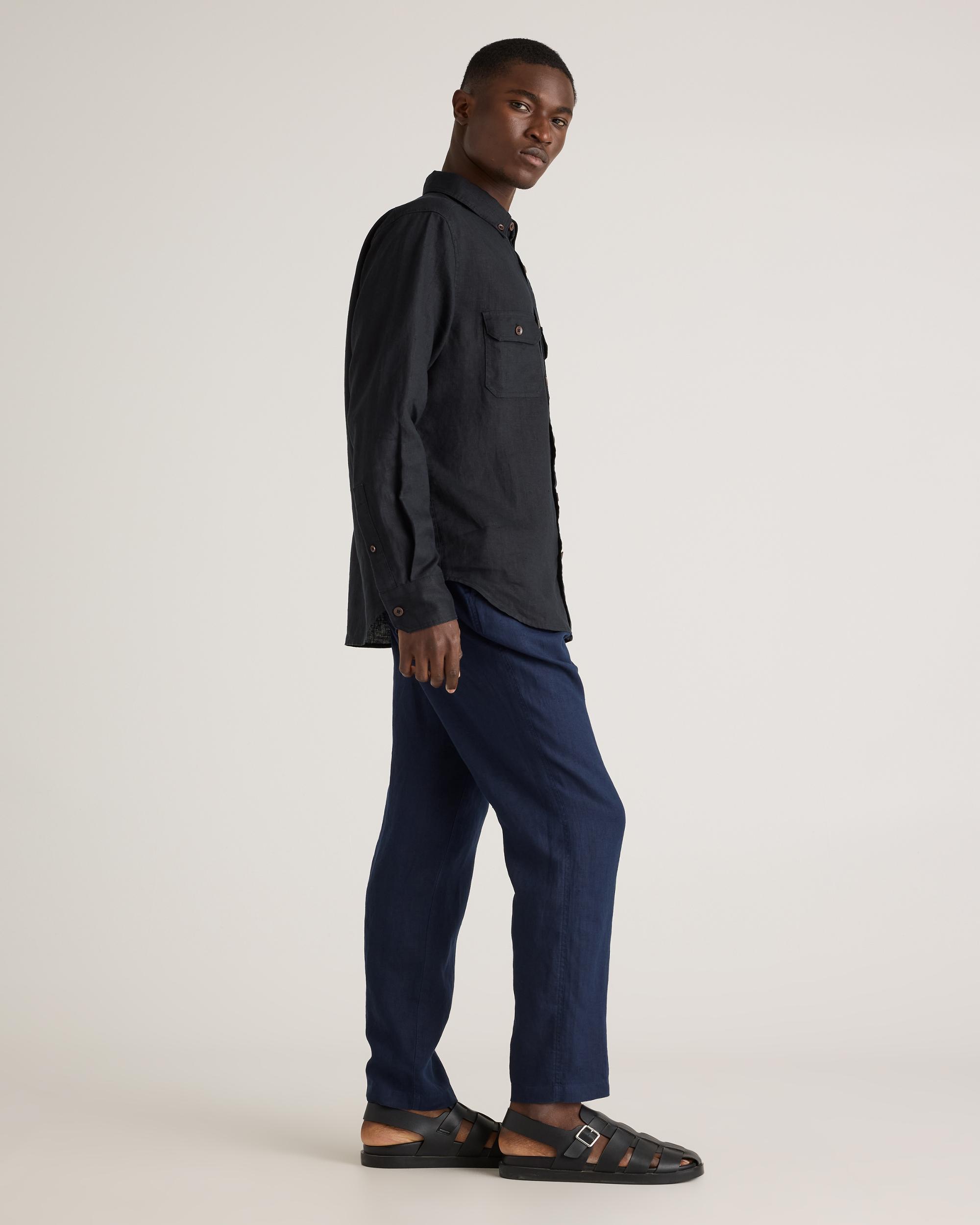 Quince | Men's 100% European Linen Utility Shirt Product Image