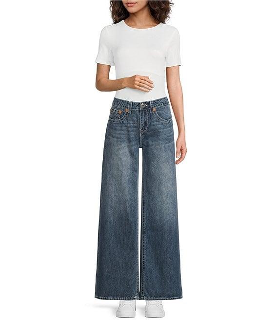 True Religion Jess Super Baggy Embroidered Logo Jeans Product Image