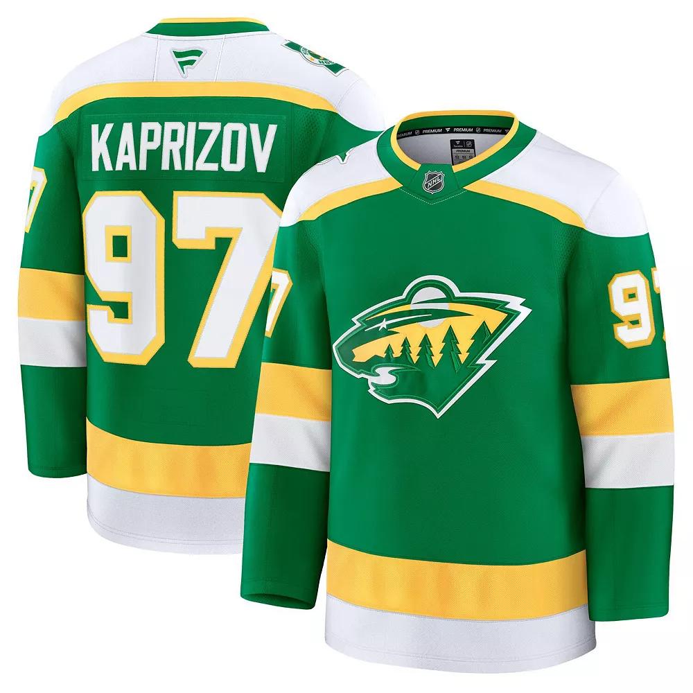 Men's Fanatics Kirill Kaprizov Green Minnesota Wild Alternate Premium Jersey, Size: 52 Product Image