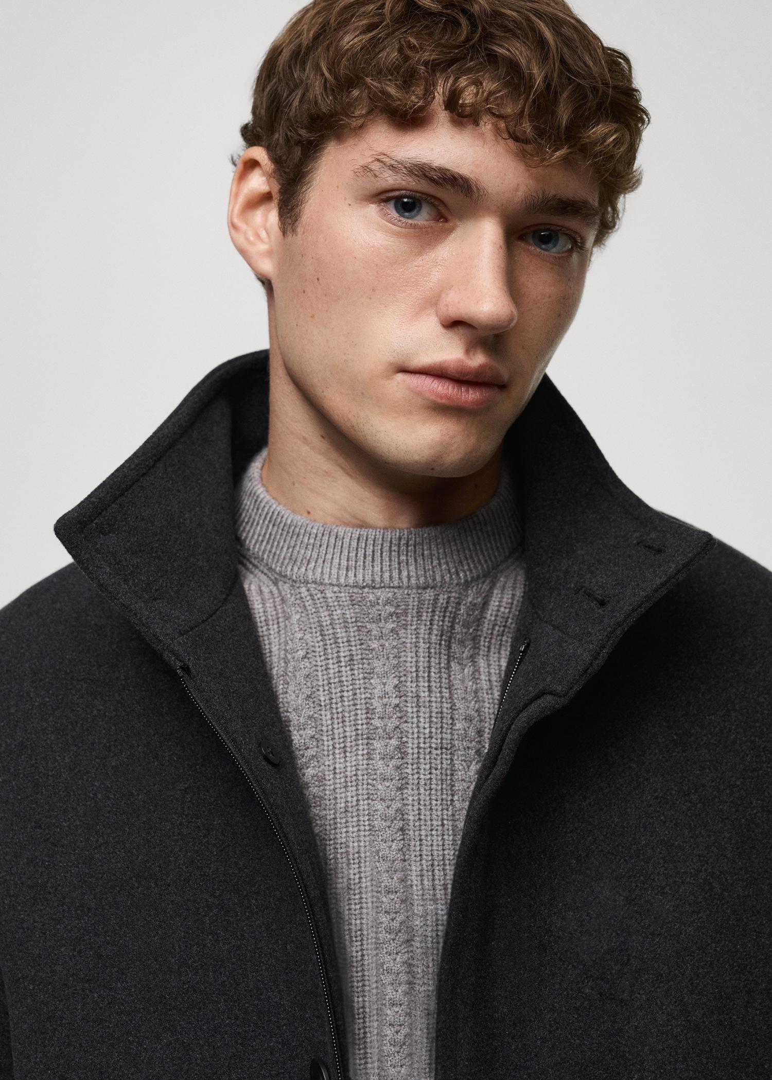 Quilted wool inner coat - Men | MANGO USA Product Image