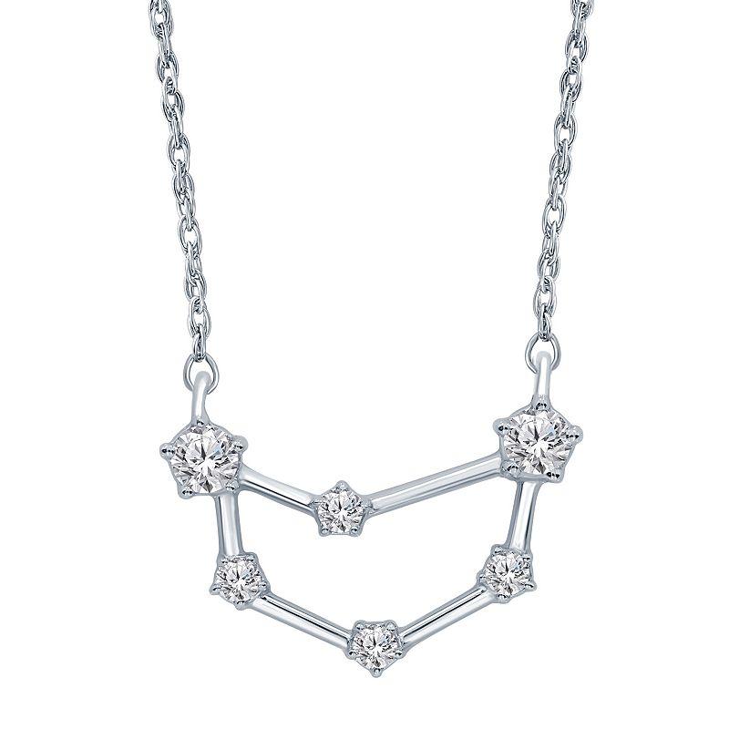 Sterling Silver 1/5 Carat T.W. Diamond Constellation Necklace, Women's, Size: 18", Scorpio Product Image