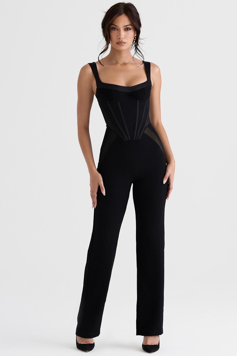 Mylene  black corset jumpsuit Product Image