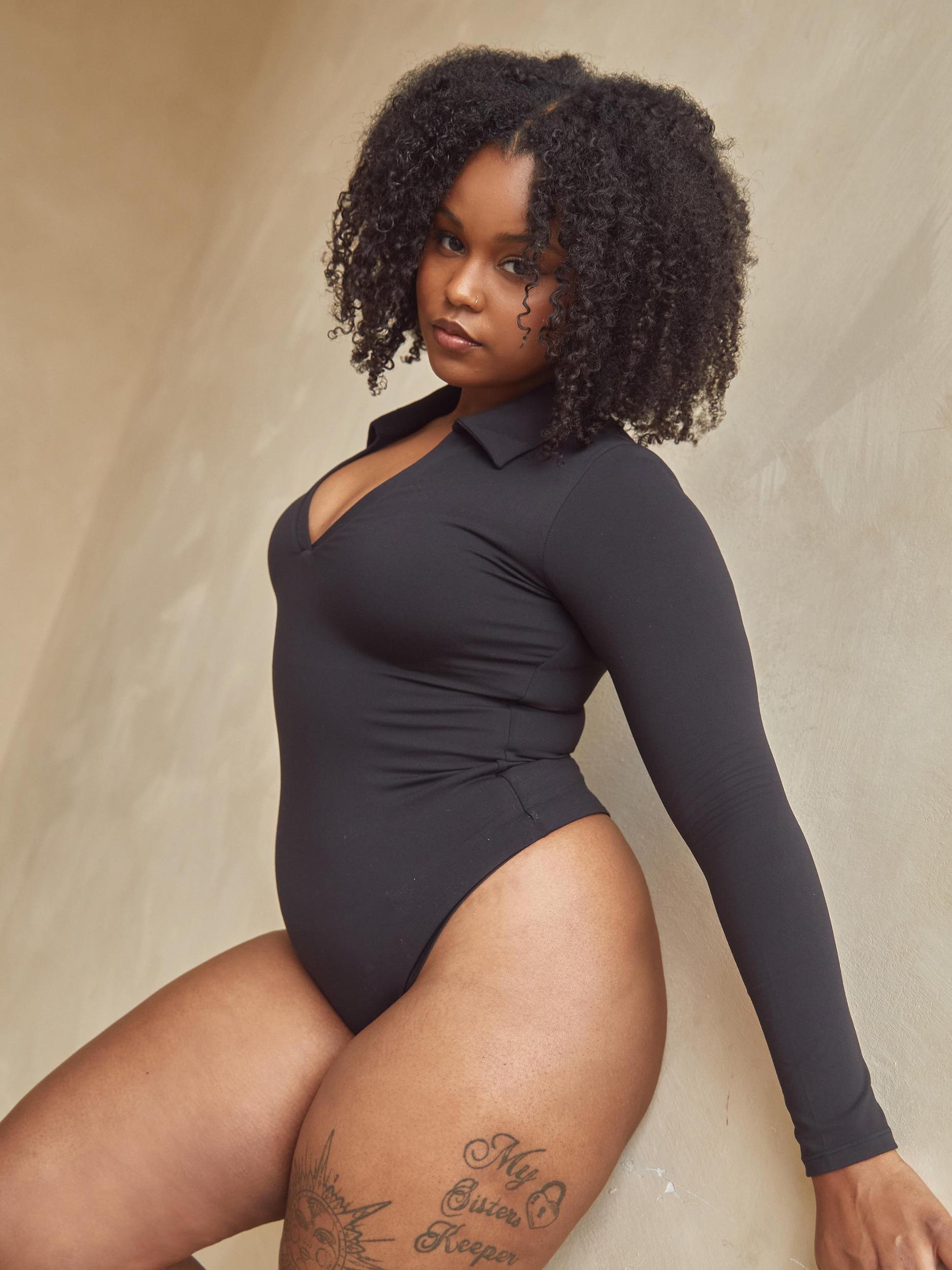 V-Neck Polo Long Sleeve Bramisuit Product Image