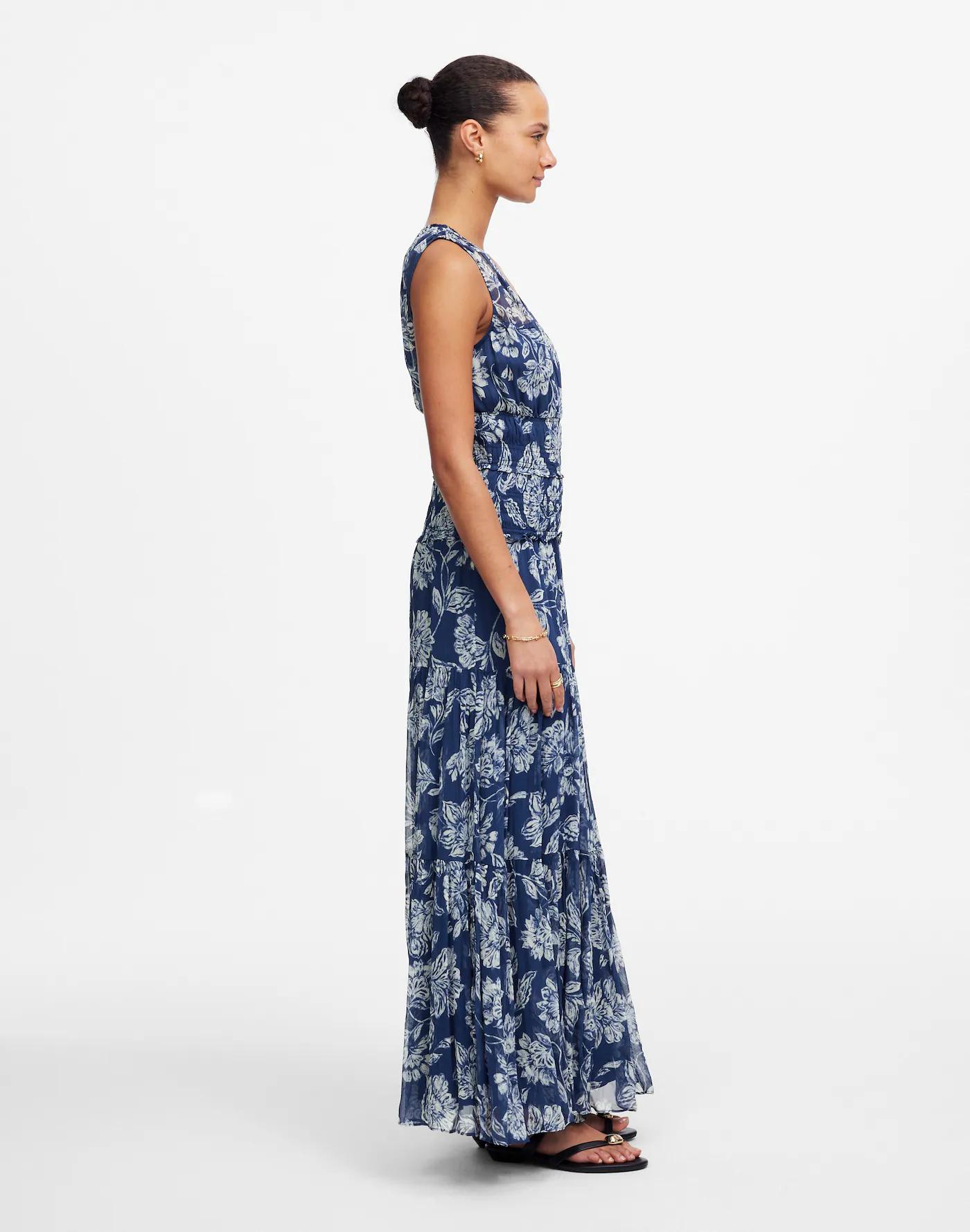 Sheer V-Neck Maxi Dress in Floral Product Image