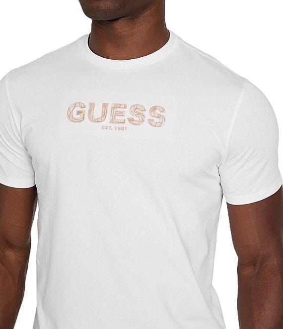 Guess Logo Embroidered Short Sleeve T-Shirt Product Image