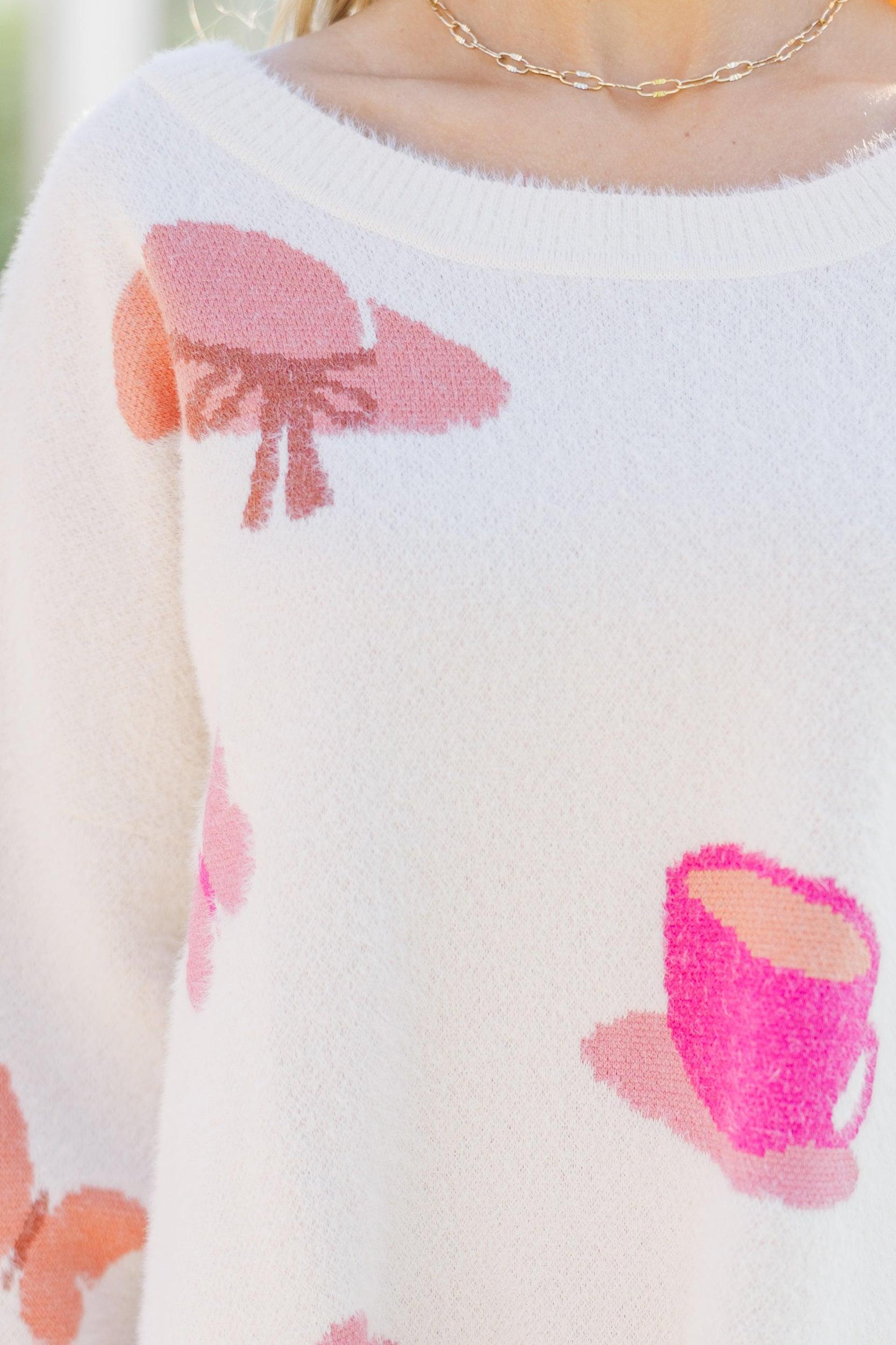 Let's Get Moving Cream Cottagecore Sweater Female Product Image